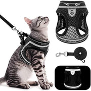 Breathable Cat Harness Leash Escape Proof Pet Cloth Kitten Puppy Dog Collar Vest Adjustable Easy Control Reflective Cat Harness