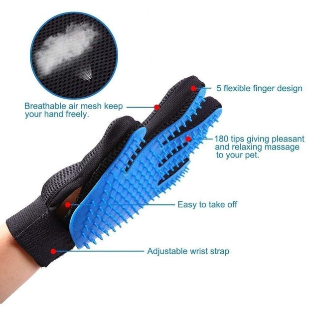 Pet Grooming Gloves, Pet Gloves For Gentle Shedding, Efficient Pets Hair Remover Mittens, Dog Washing Gloves for Long and Short Hair Dogs - Preppypetslife