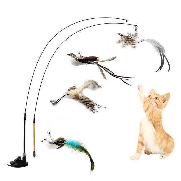 Simulation Bird Interactive Funny Cat Stick Toy - Preppypetslife
