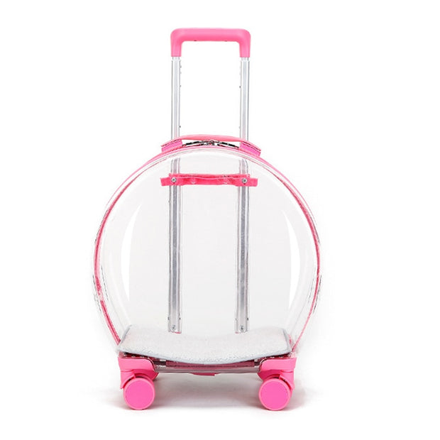 Hittoal  pet stroller Cat Dog Transparent Window Wide View Travel Handbag Outing Portable Fashion Acrylic Travel Outdoor Bag