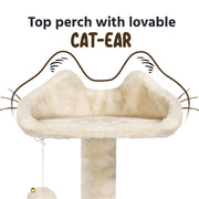 SMILE MART 54.5“ Double Condo Cat Tree with Scratching Post Tower