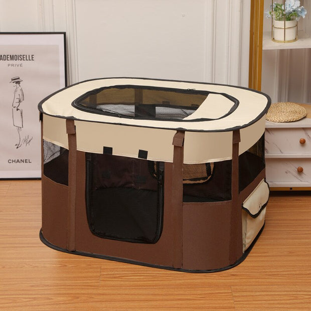 Portable Folding Pet Tent 3 Doors Dog House Octagonal Cage For Cat Puppy Kennel Easy Operation Fence Outdoor Big Dogs House
