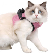 Leash Harness Cat Solid Color Chest Strap Elastic Walking Small Pet Supplies Harness And Leash set For cats